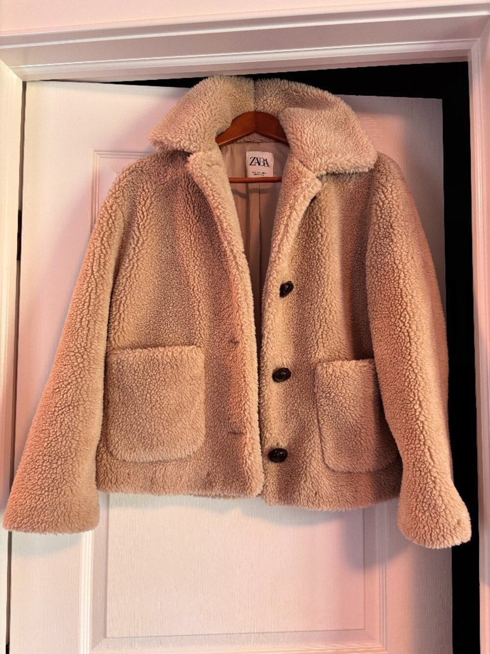 Zara Teddy Coat Womens Small Cozy Fashion Fleece LIKE NEW